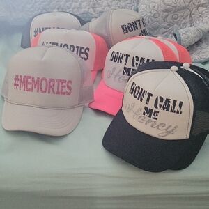 Trucker Style 9 Graphic Hats 3 "Memories" 6 " Don't Call Me Honey" New